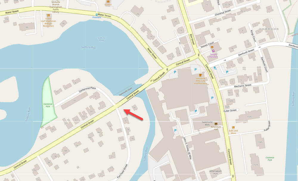 Map of the Purchase/Central Street location